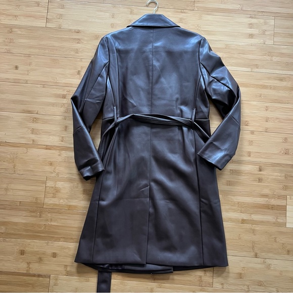 Brown Leather Trench Coat - Picture 8 of 8